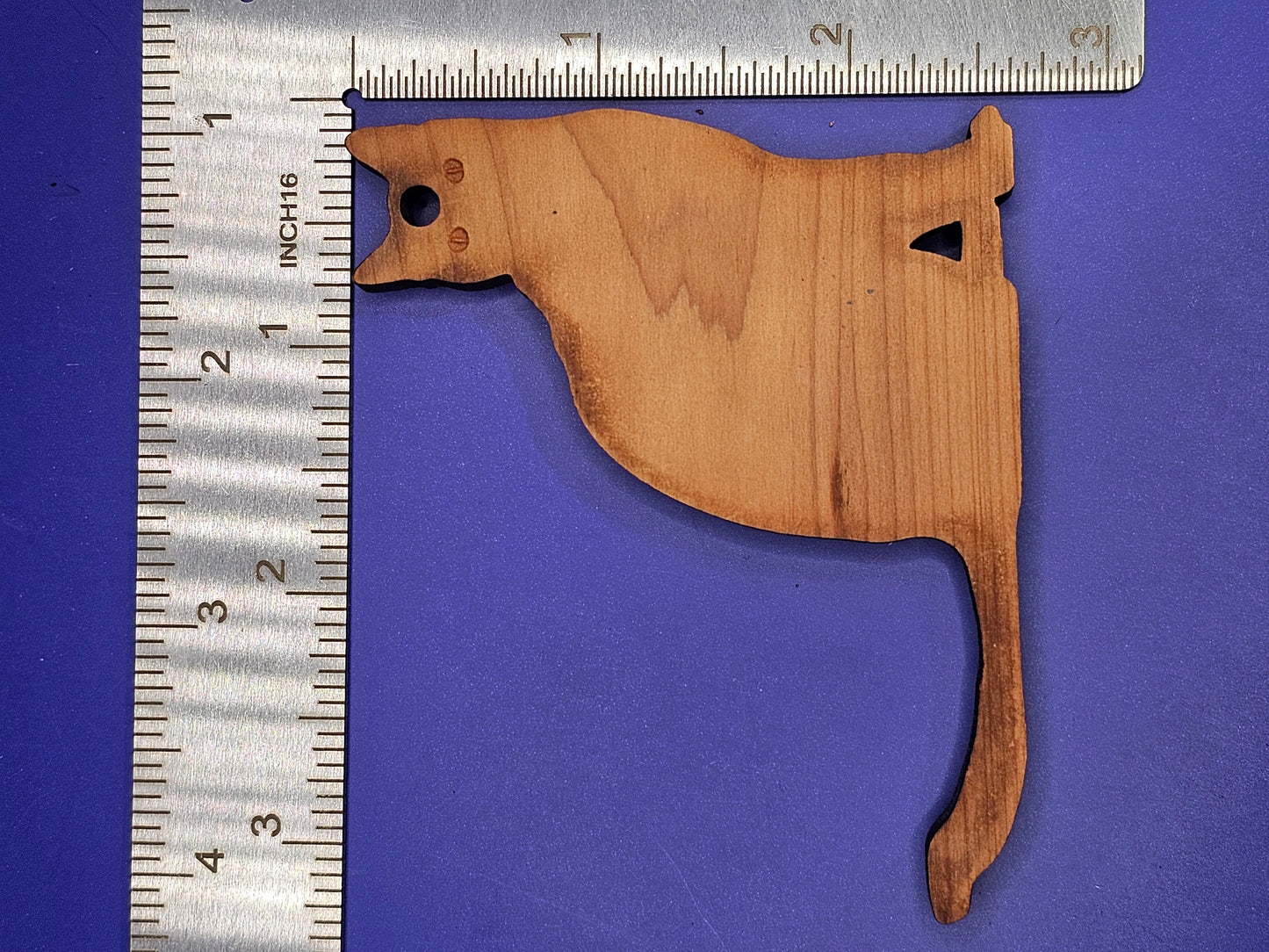 Cat Silhouette Cedar Ornament