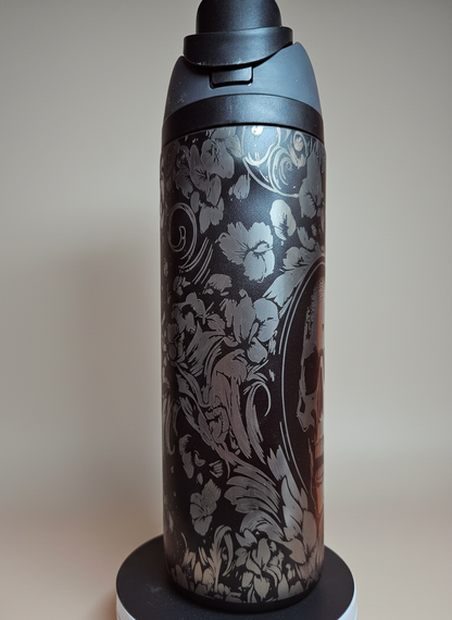 Skull and Flower and Pour Style 24oz Cups