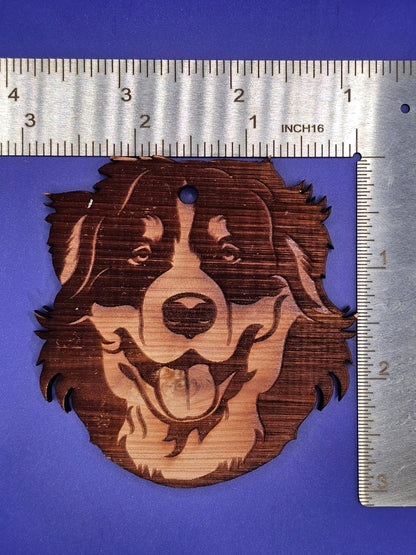Bernese Mountain Dog Cedar Ornament