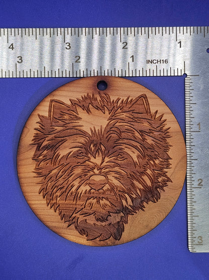 Cairn Terrier Cedar Ornament