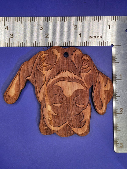 Doberman (floppy ear) Cedar Ornament