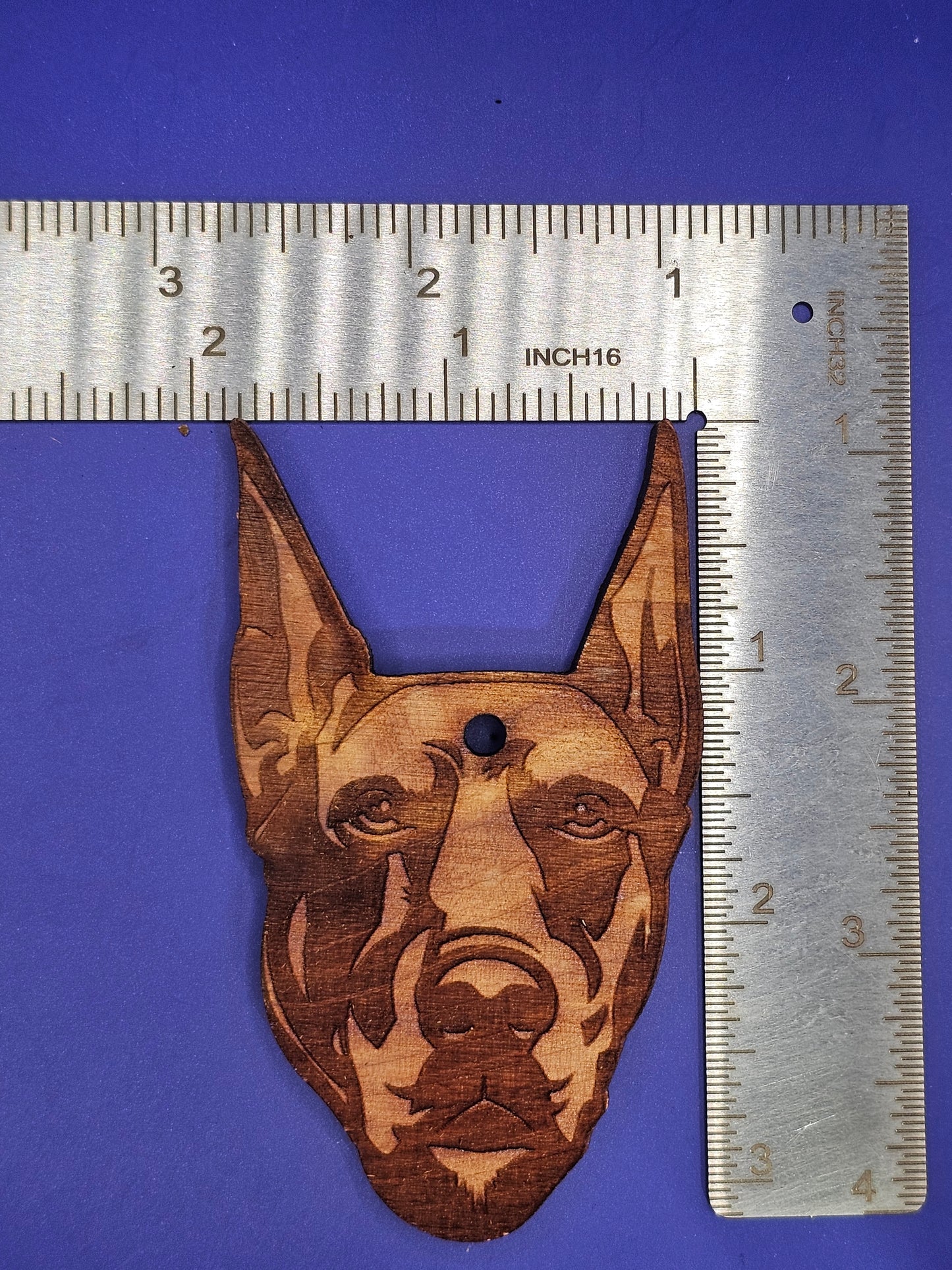 Doberman (cropped ears) Cedar Ornament