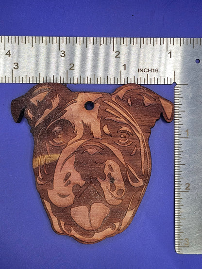 English Bulldog Cedar Ornament