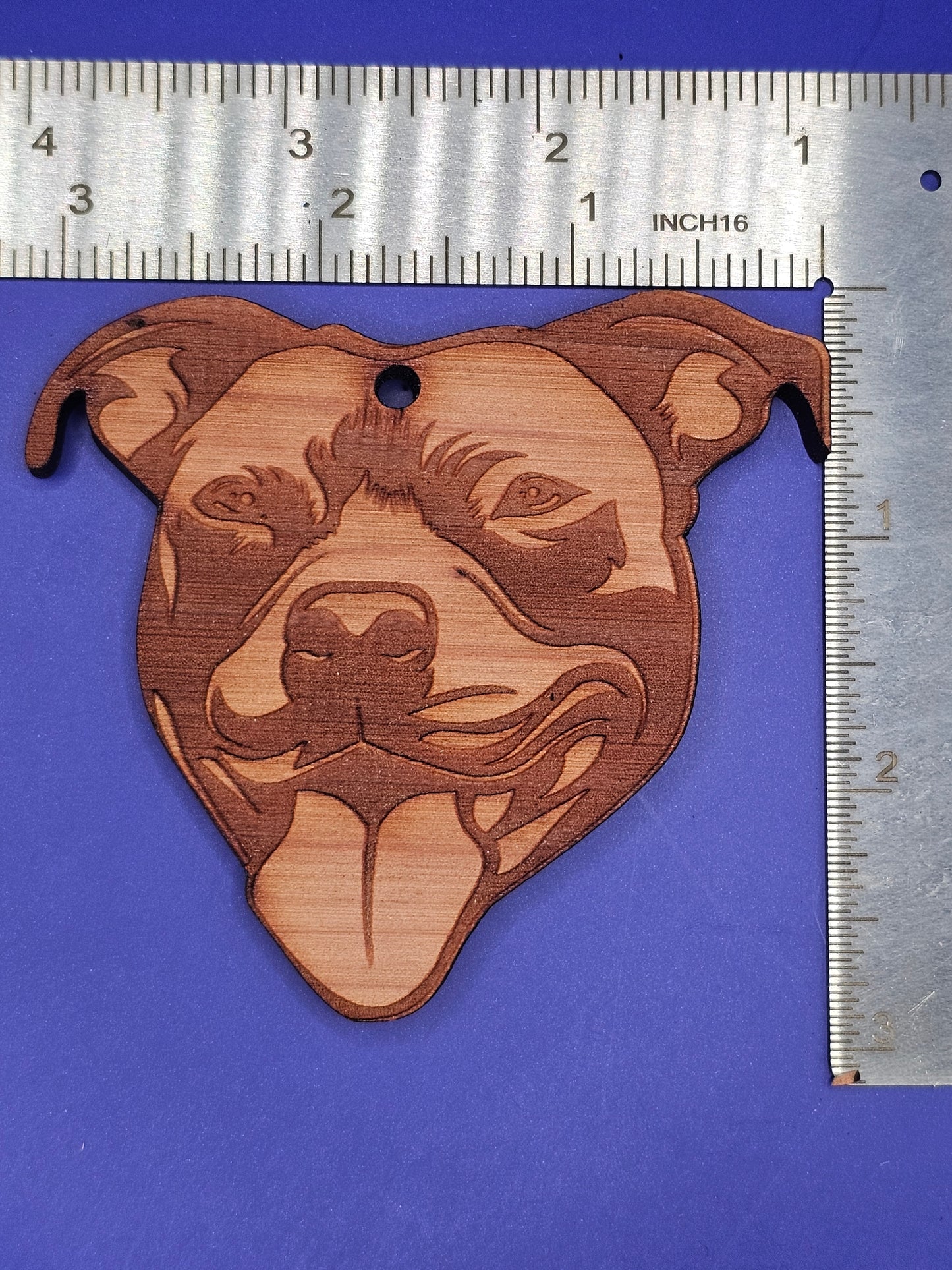 Pitbull Cedar Ornament