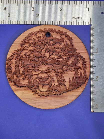 Toy Poodle Cedar Ornament