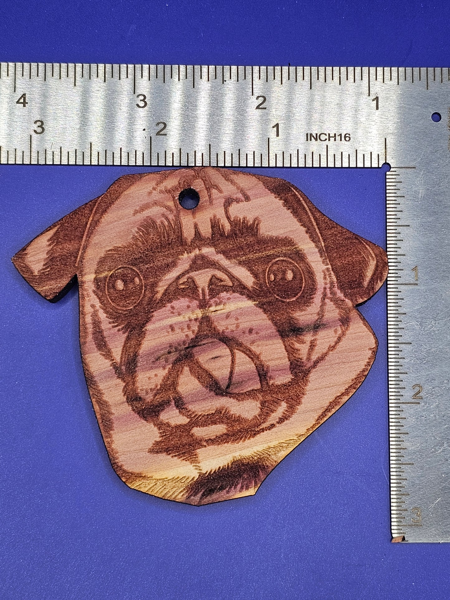Pug Cedar Ornament