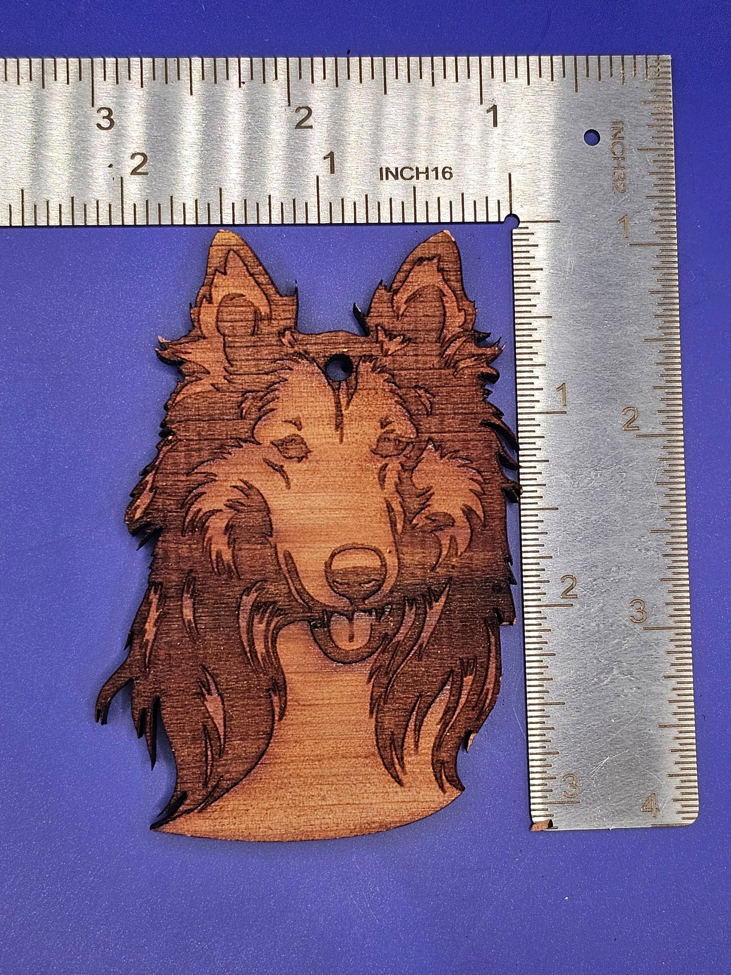 Rough Collie Cedar Ornament