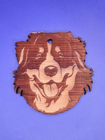 Bernese Mountain Dog Cedar Ornament
