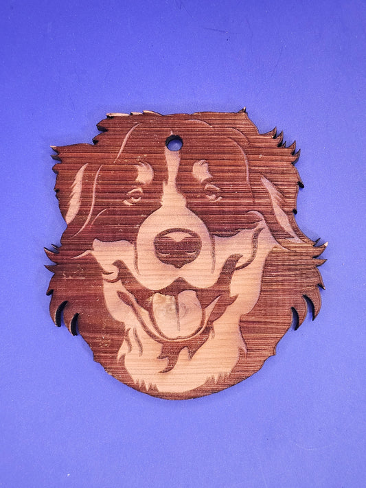 Bernese Mountain Dog Cedar Ornament