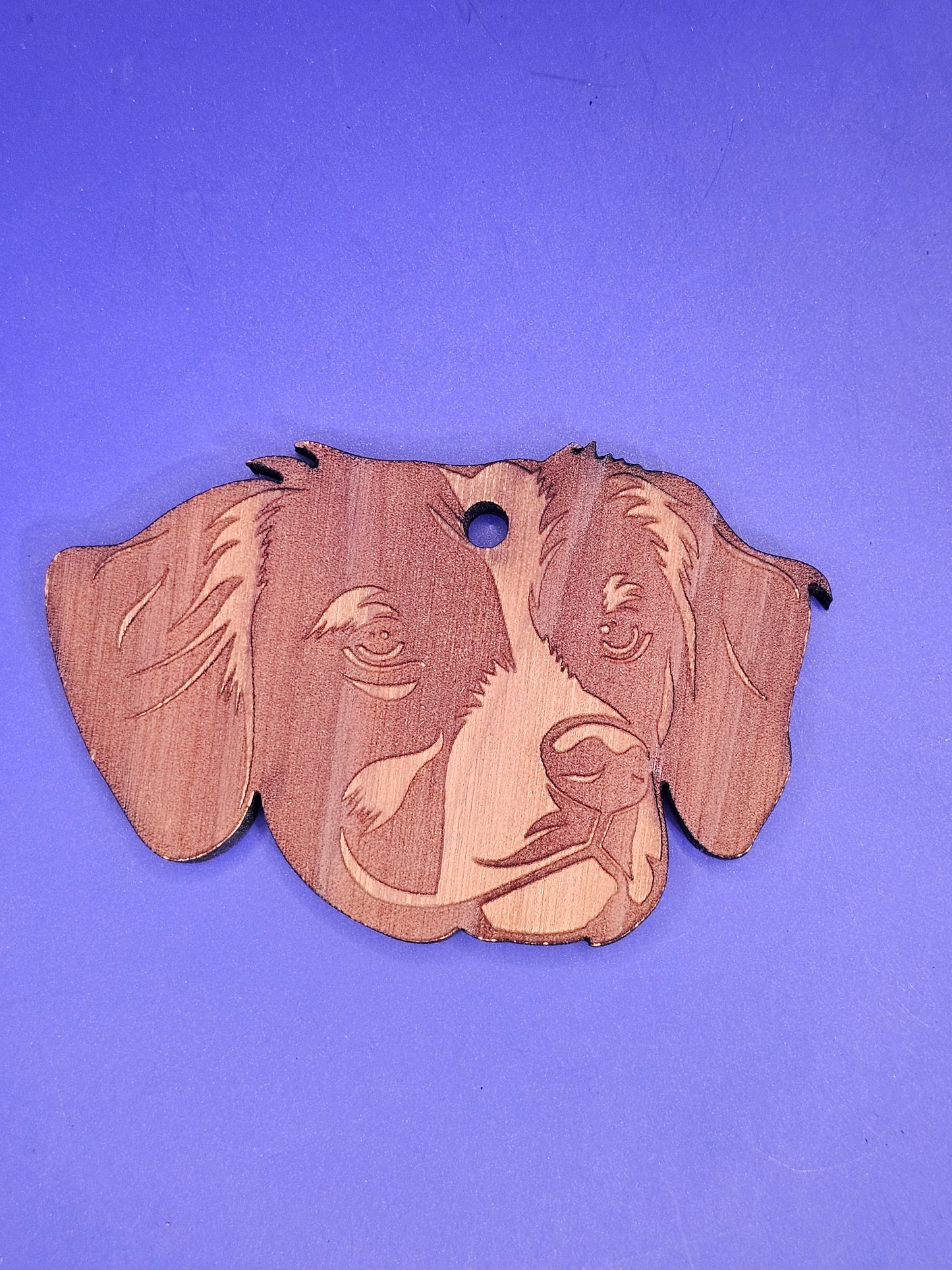 Brittany Spaniel Cedar Ornament