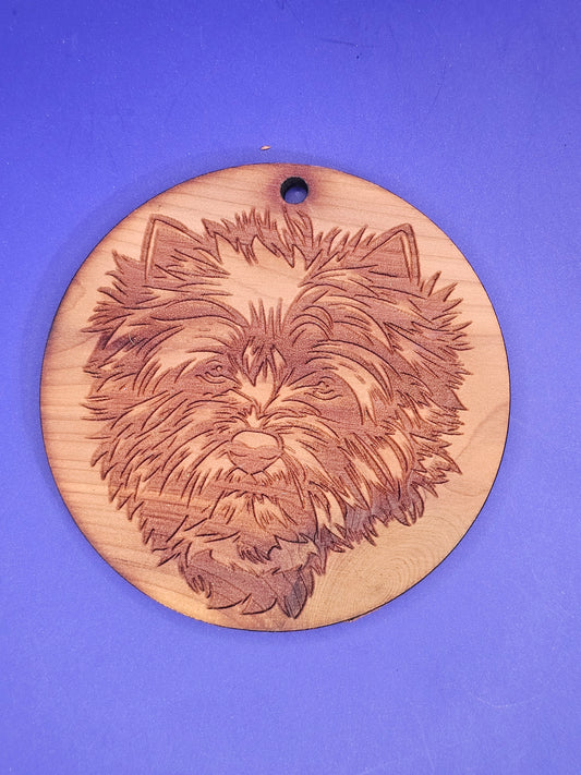Cairn Terrier Cedar Ornament