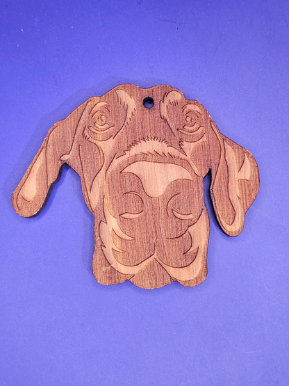 Doberman (floppy ear) Cedar Ornament