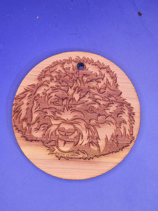 Toy Poodle Cedar Ornament