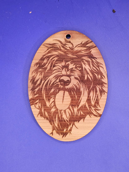 Portuguese Water Dog Cedar Ornament