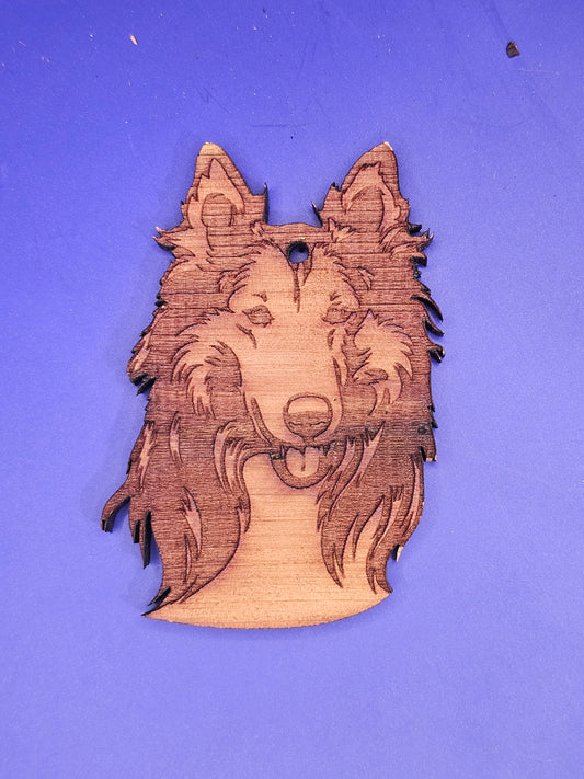 Rough Collie Cedar Ornament