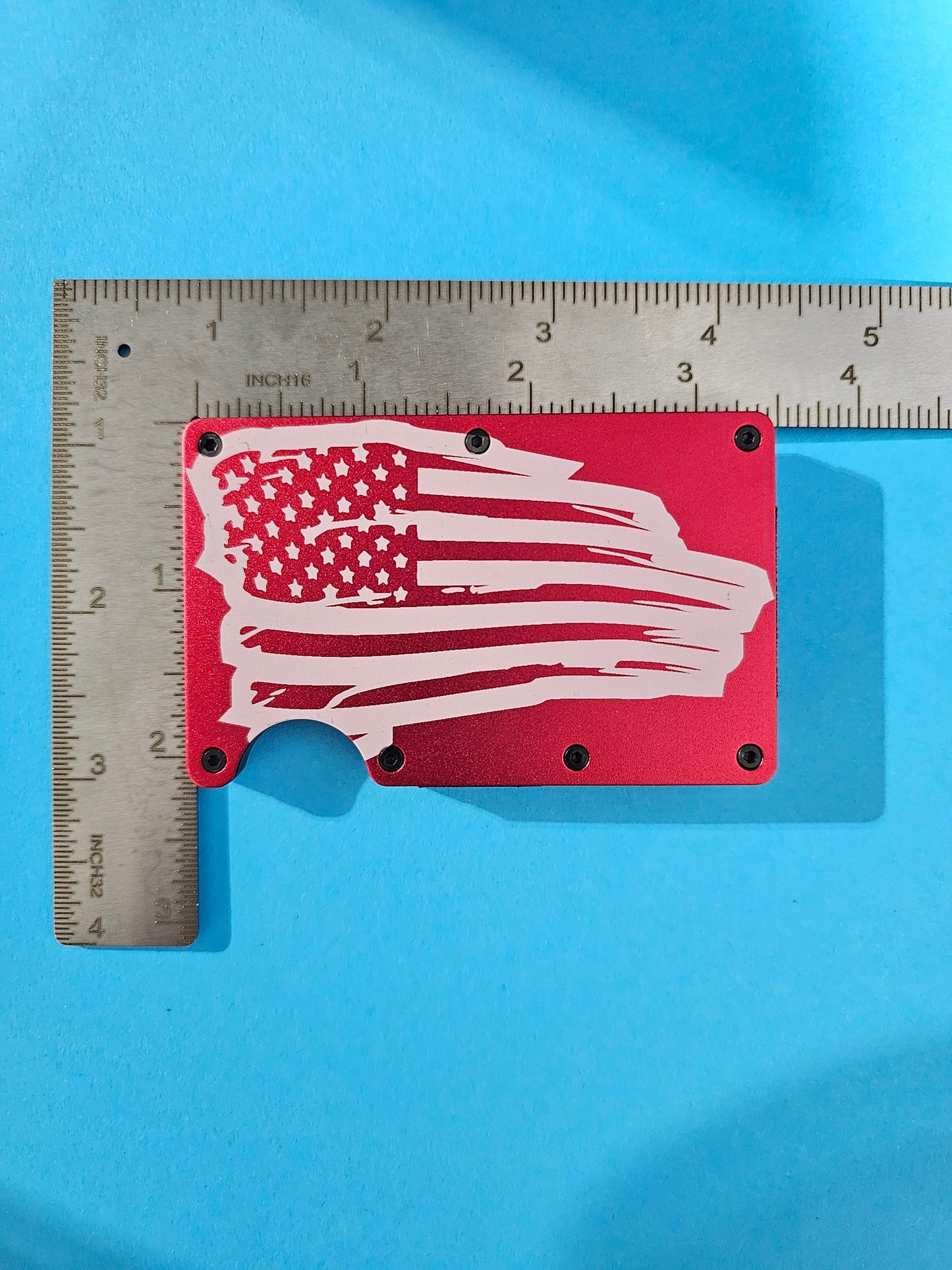 Distressed American Flag Metal Minimalist Wallets