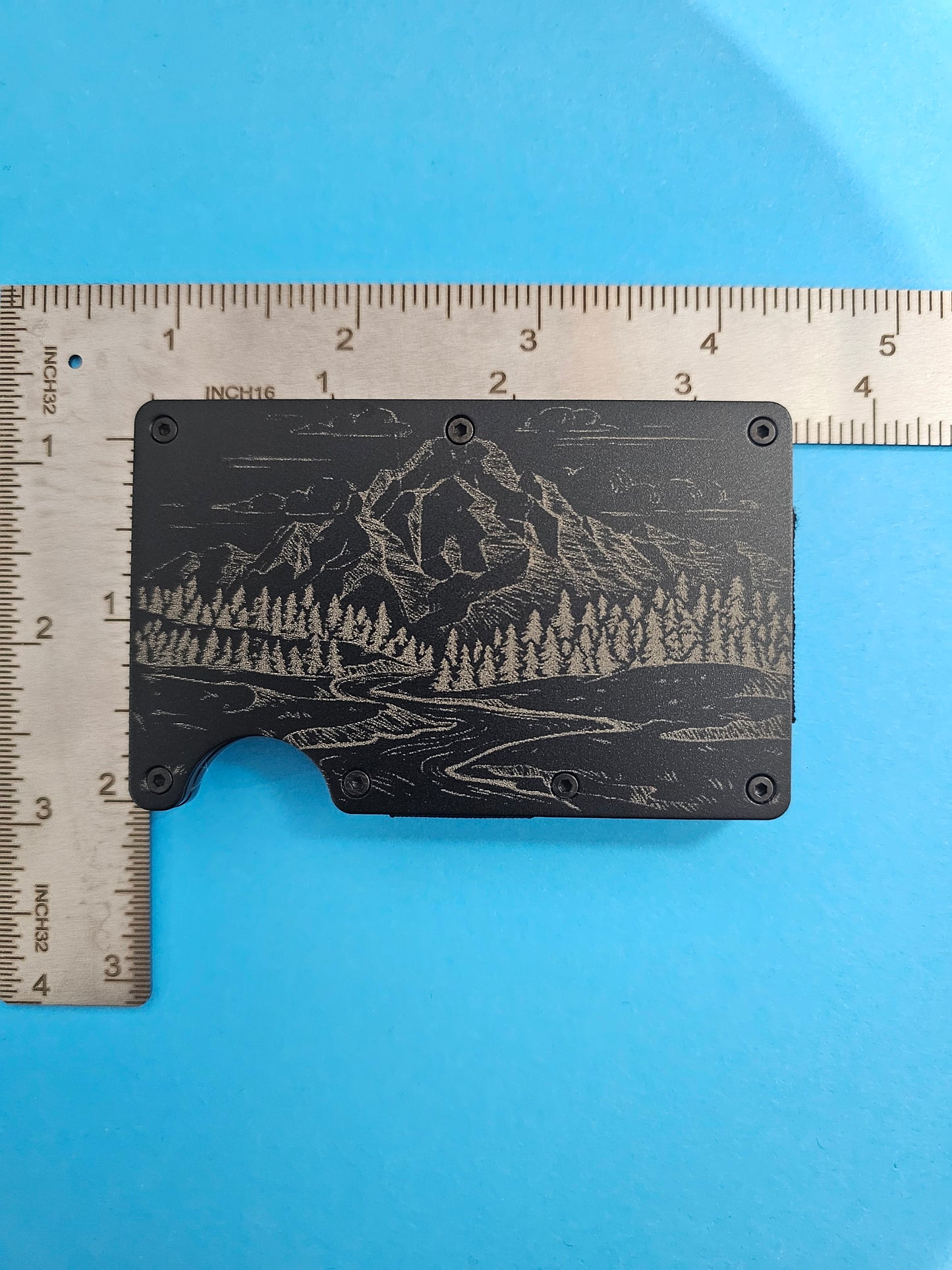 Mountain Theme Metal Minimalist Wallets
