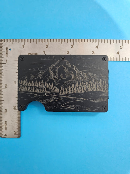 Mountain Theme Metal Minimalist Wallets