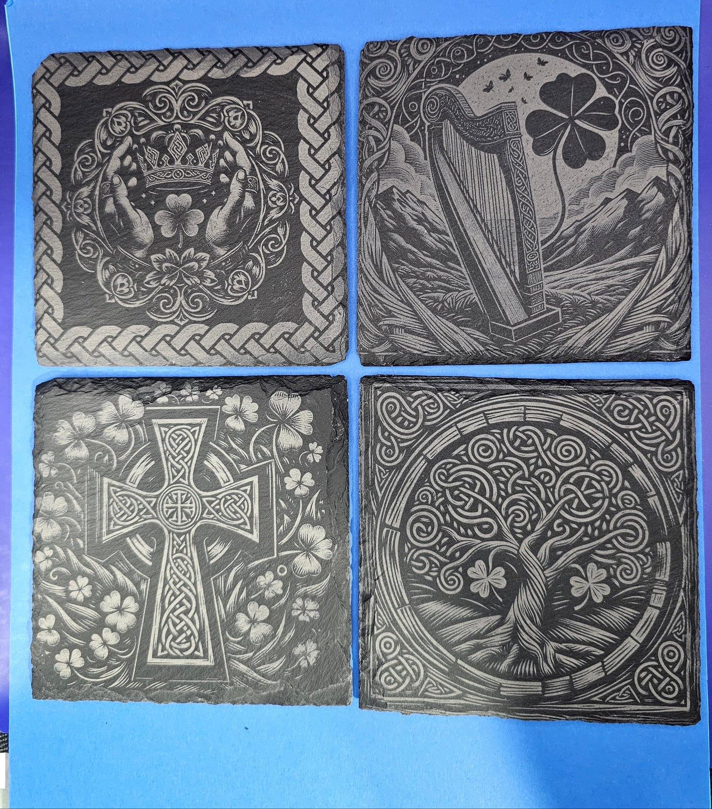 Celtic Collection Slate Coasters (set of 4 with holder)