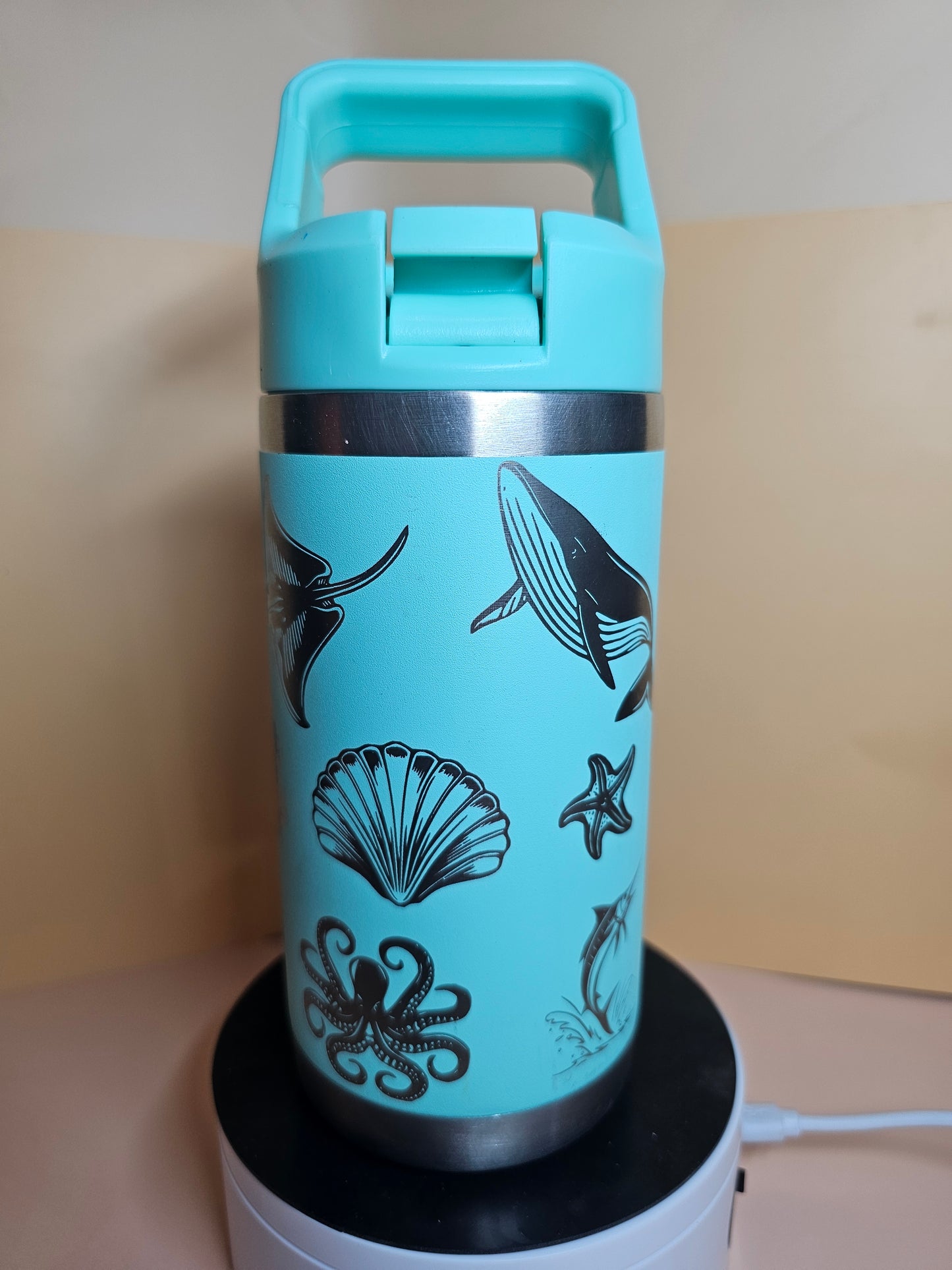 Sea Creature Theme Laser engraved 12oz cups