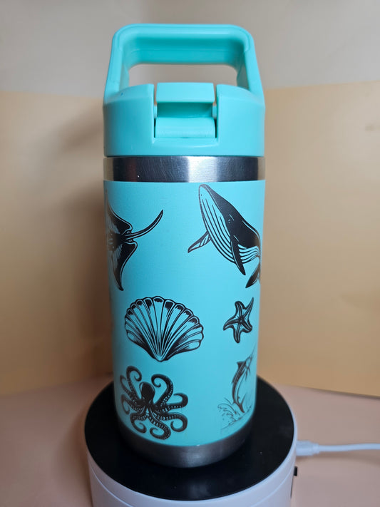 Sea Creature Theme Laser engraved 12oz cups