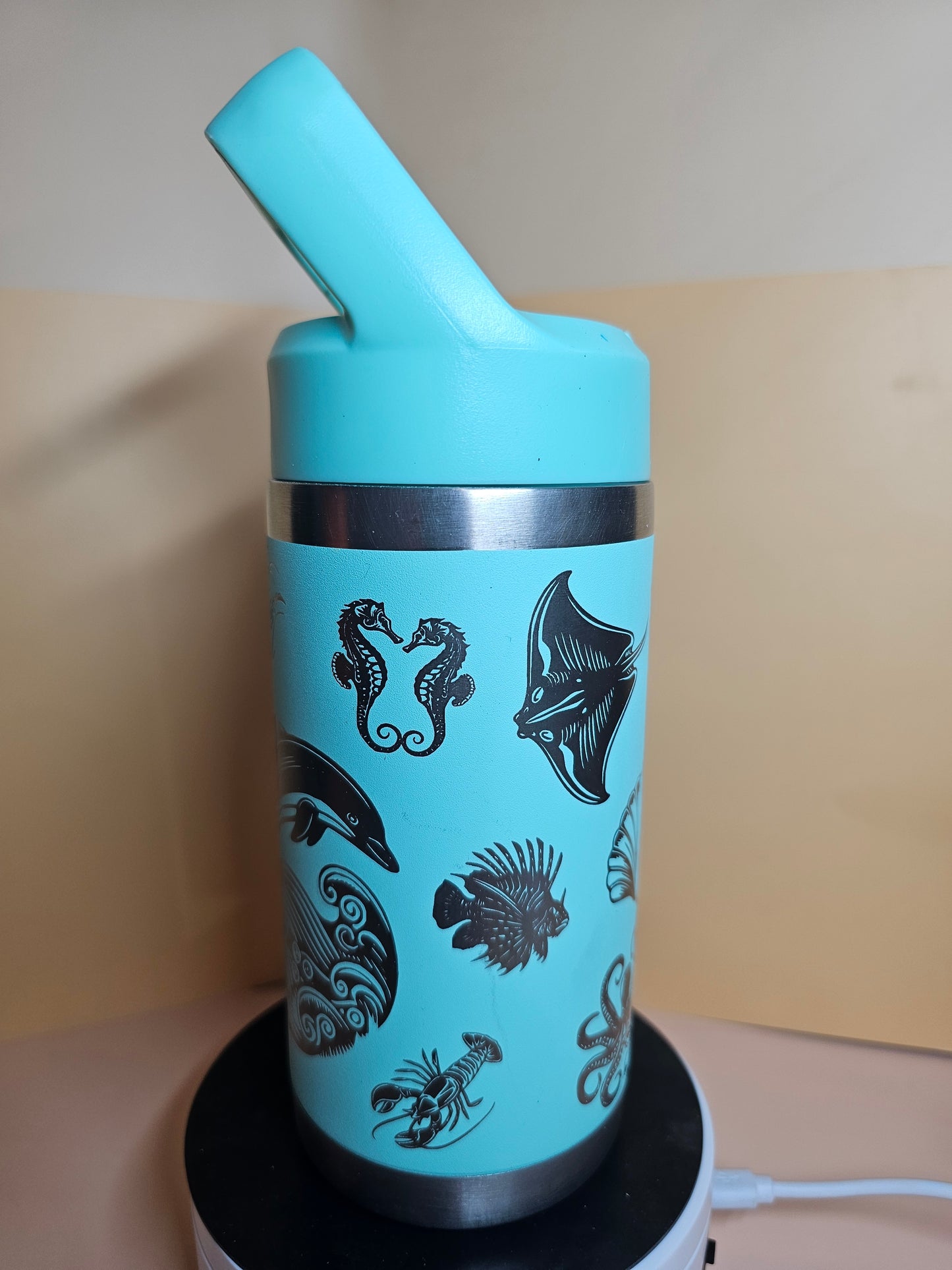 Sea Creature Theme Laser engraved 12oz cups