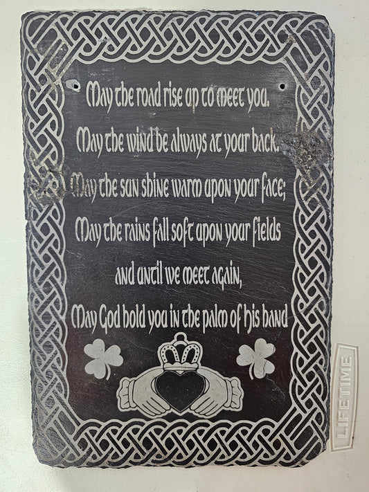 May the Road Rise Up Laser Engraved Slate Door Hangers