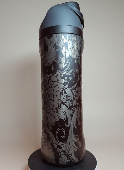 Skull and Flower and Pour Style 24oz Cups