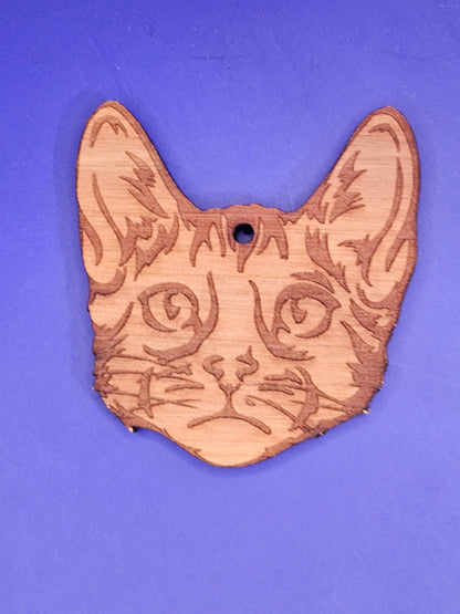 Bengal Cat Cedar Ornament