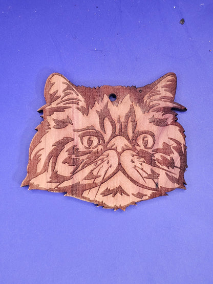 Persian Cat Cedar Ornament
