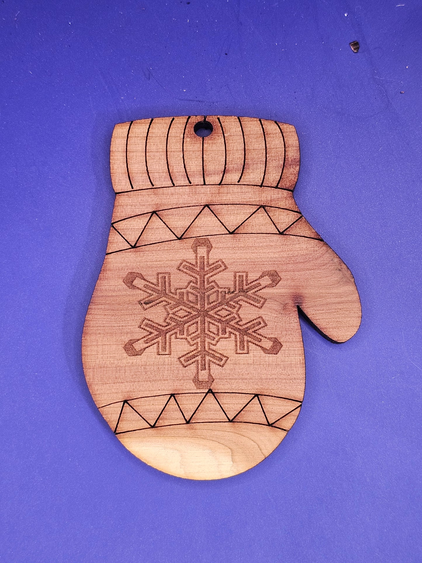 Mitten (large snowflake) Cedar Ornament