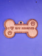 I Love My Rescue (bone shape) Cedar Ornament