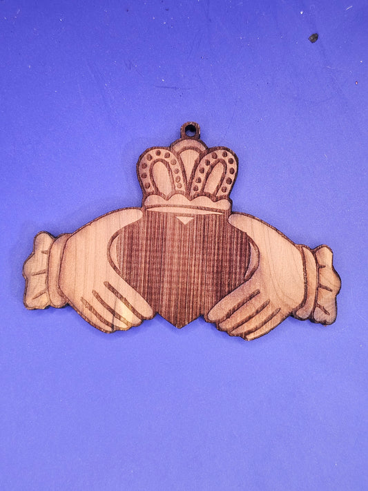Celtic Claddagh Cedar Ornament