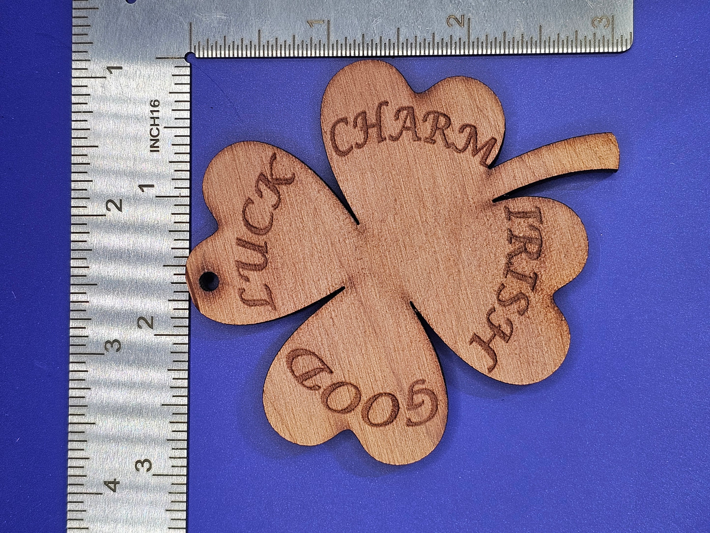 Celtic Lucky Four Leaf  Clover Cedar Ornament