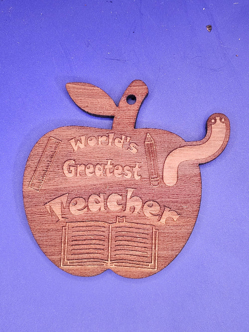 Greatest Teacher Cedar Ornament