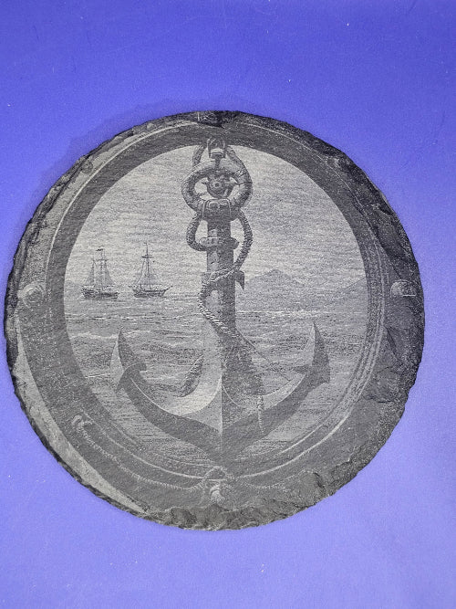 Nautical Collection Slate Coasters (set of 4 with holder)