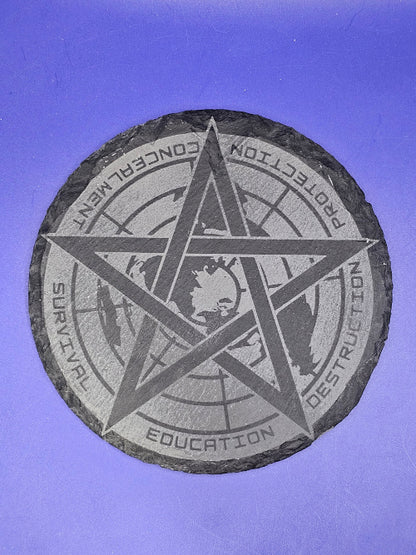 SCP Foundation Collection Slate Coasters (set of 4 with holder)