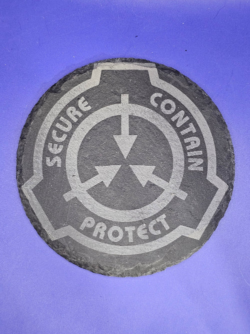 SCP Foundation Collection Slate Coasters (set of 4 with holder)