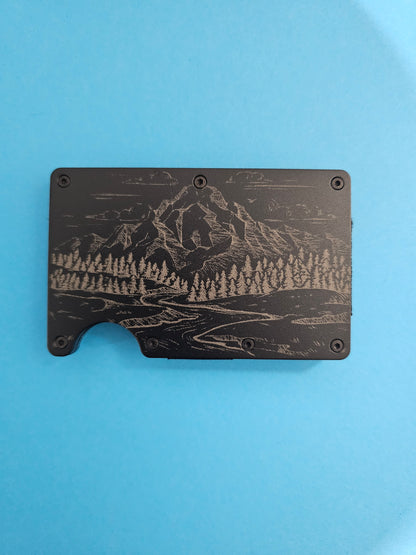 Mountain Theme Metal Minimalist Wallets