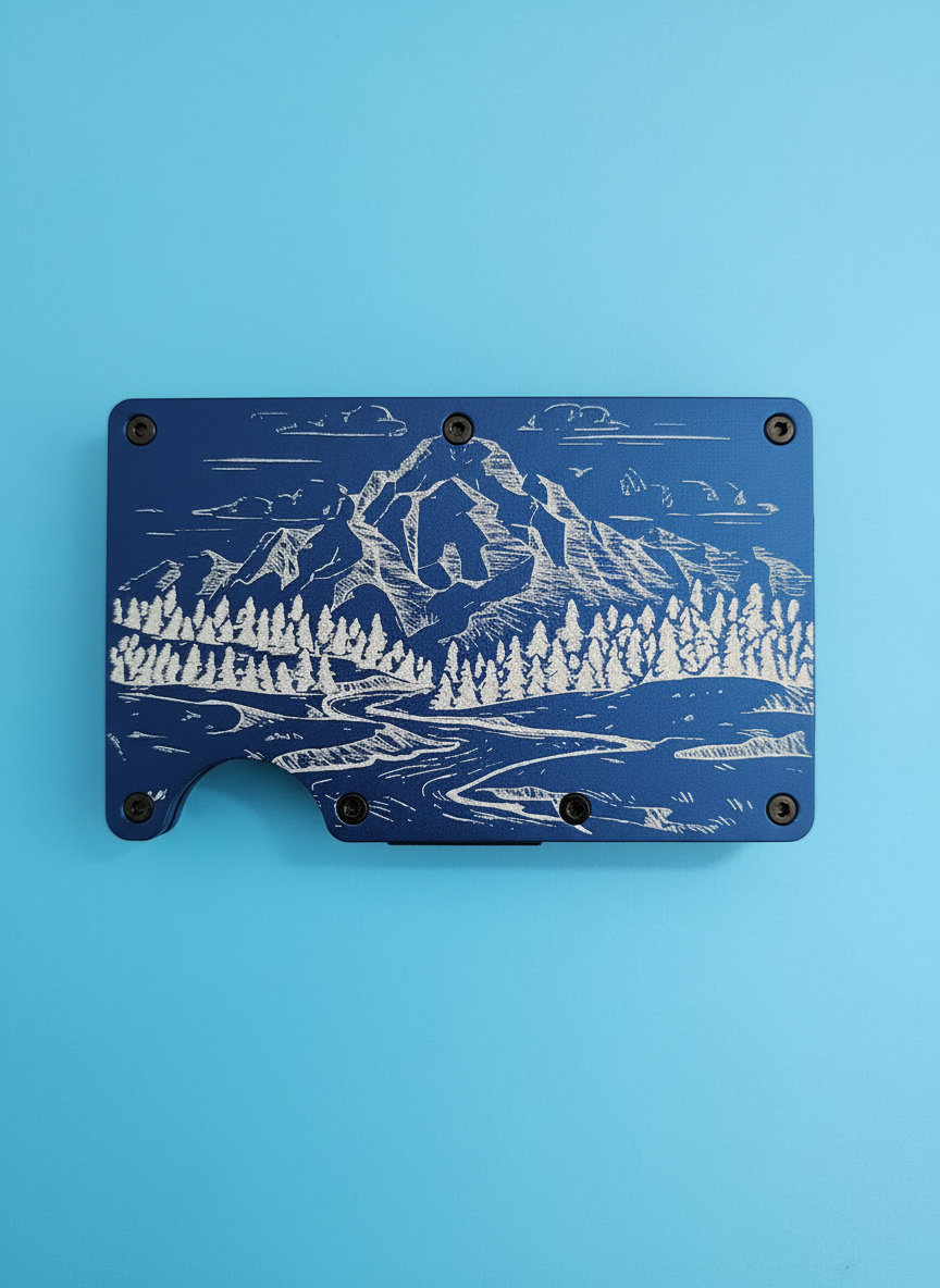 Mountain Theme Metal Minimalist Wallets
