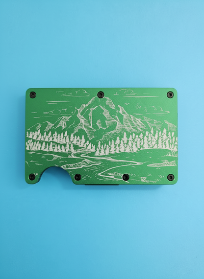 Mountain Theme Metal Minimalist Wallets