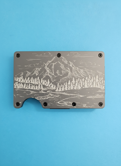 Mountain Theme Metal Minimalist Wallets