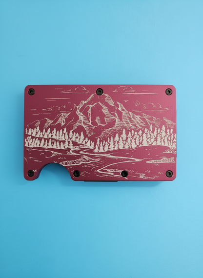 Mountain Theme Metal Minimalist Wallets
