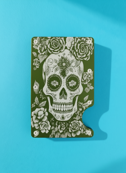 Candy Skull (Day of the Dead) Metal Minimalist Wallets