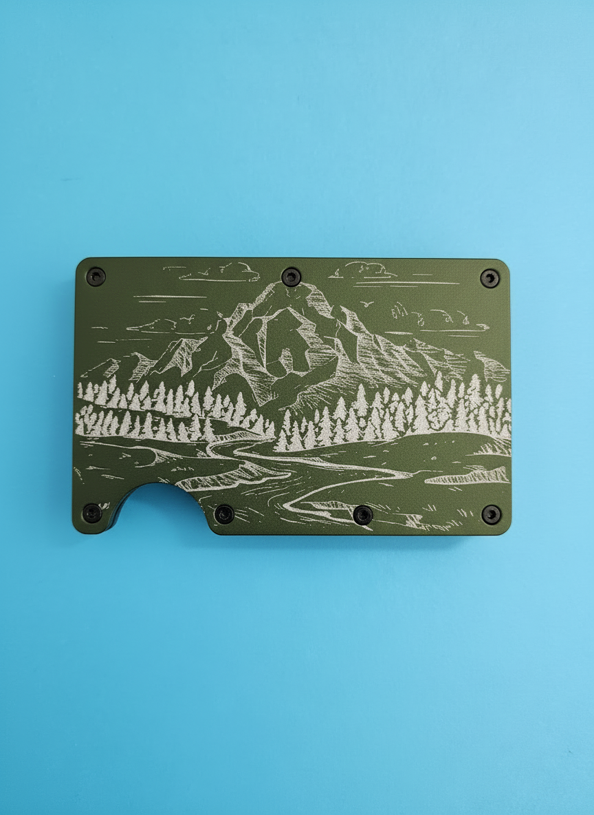 Mountain Theme Metal Minimalist Wallets
