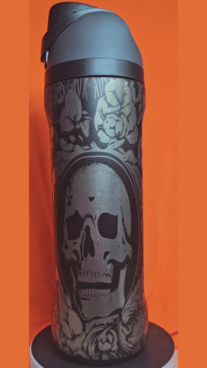 Skull and Flower and Pour Style 24oz Cups