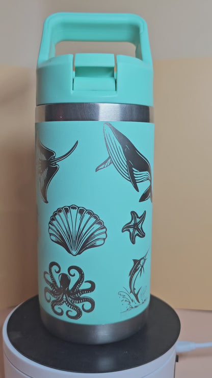 Sea Creature Theme Laser engraved 12oz cups