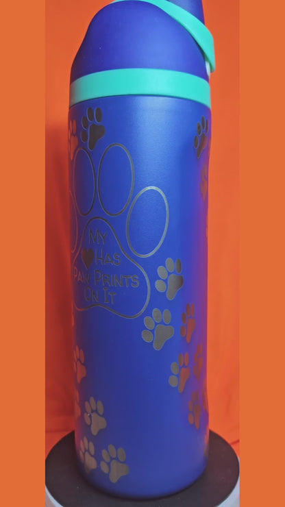 Dog Lover Paw Print Sip and Pour Style 24oz Cups