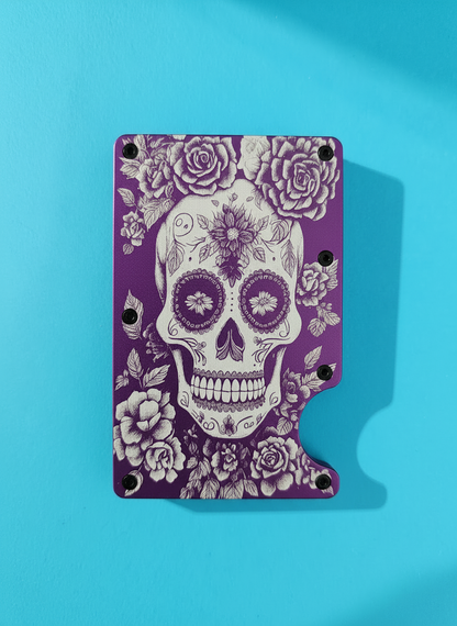 Candy Skull (Day of the Dead) Metal Minimalist Wallets