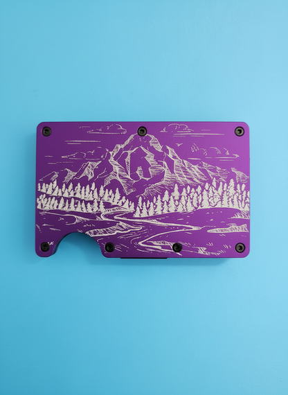 Mountain Theme Metal Minimalist Wallets